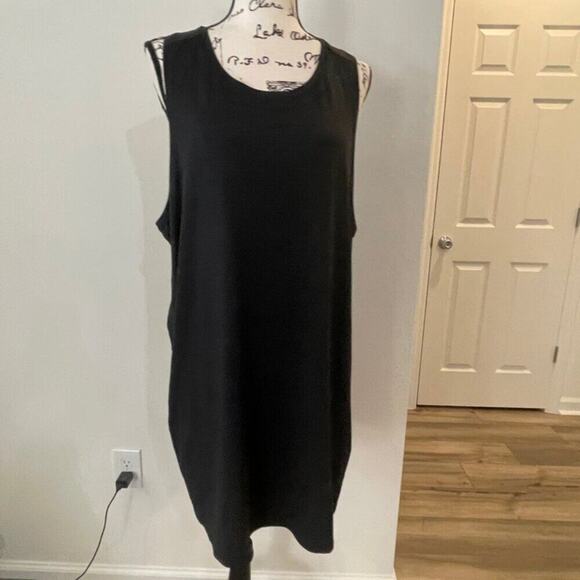 ATHLETA MIDI TANK DRESS UPF 50 POCKETS BLACK SZ XXL TENNIS/PICKLEBALL NORMCORE - Picture 13 of 16
